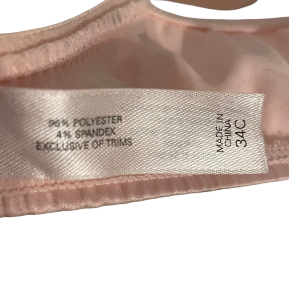 Victoria's Secret Angels Satin Pink Lace Feminine Lingerie Bra Size 34C - Picture 8 of 9